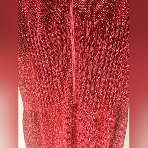Vintage 70s Wenjilli cranberry metallic maxi dress - Picture 5 of 8